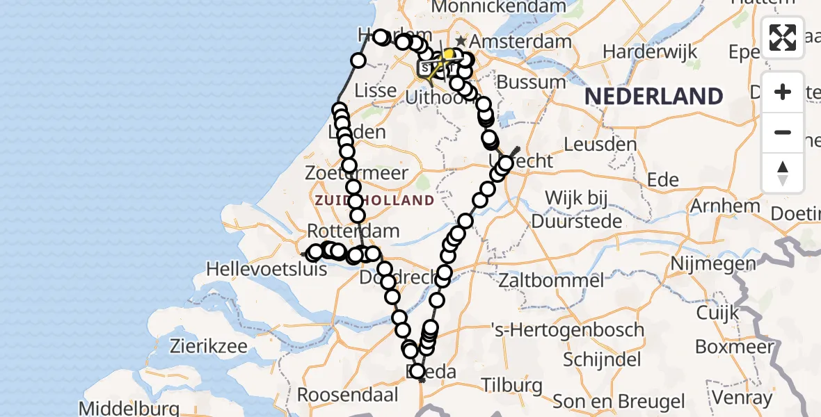 Routekaart van de vlucht: Politieheli naar Schiphol, Thermiekstraat