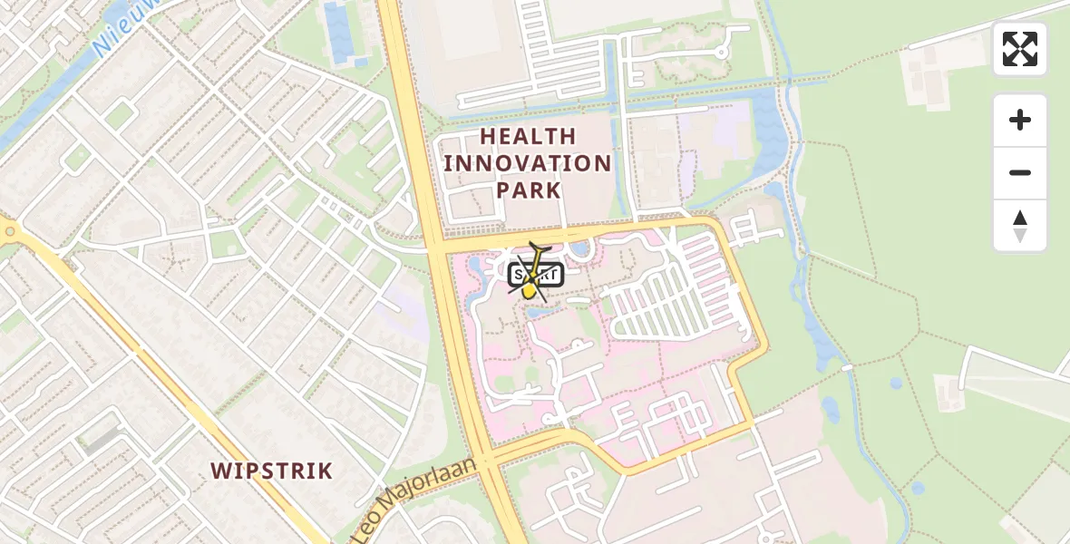 Routekaart van de vlucht: Lifeliner 1 naar Zwolle, Dokter van Heesweg