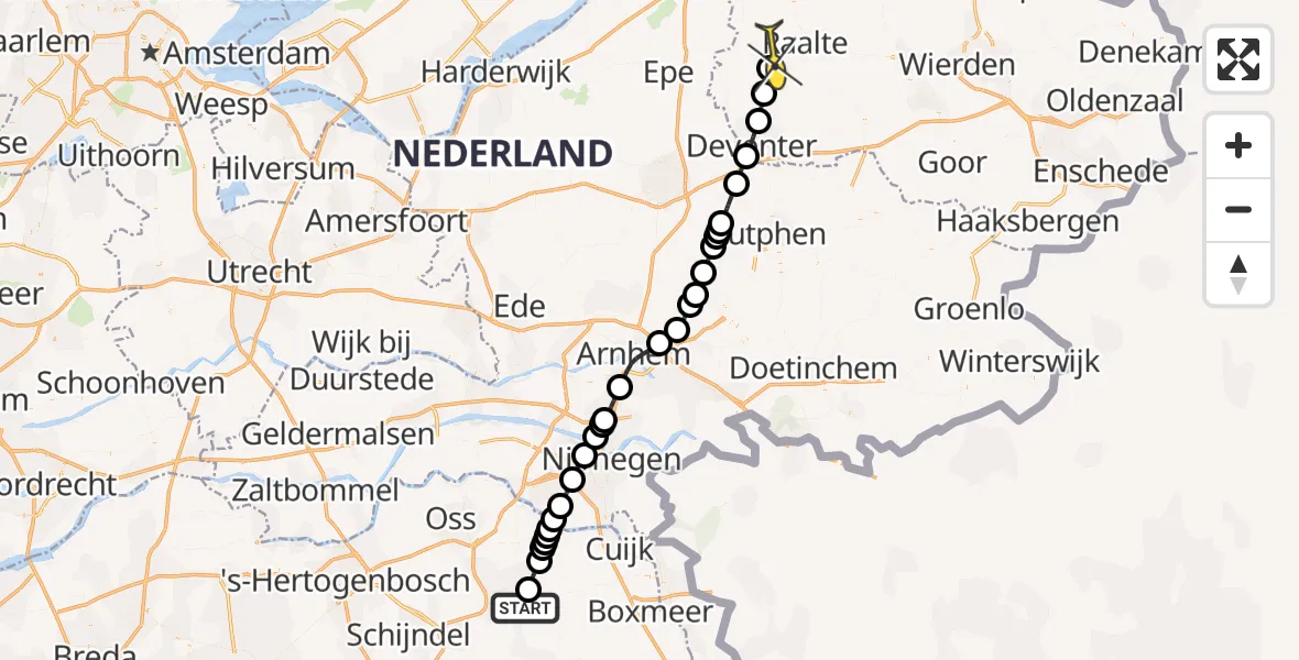 Routekaart van de vlucht: Lifeliner 3 naar Broekland, Millsebaan