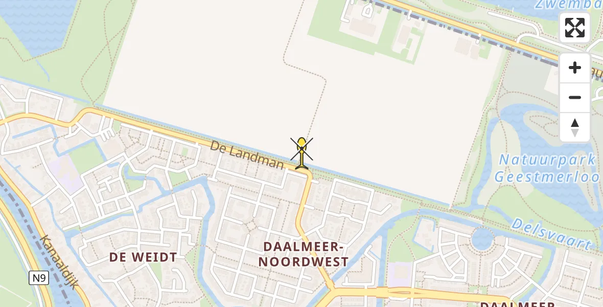 Routekaart van de vlucht: Lifeliner 1 naar Koedijk