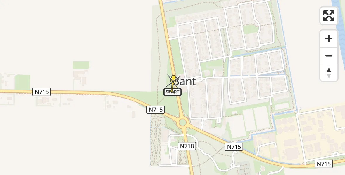 Routekaart van de vlucht: Lifeliner 4 naar Bant, Lemsterweg