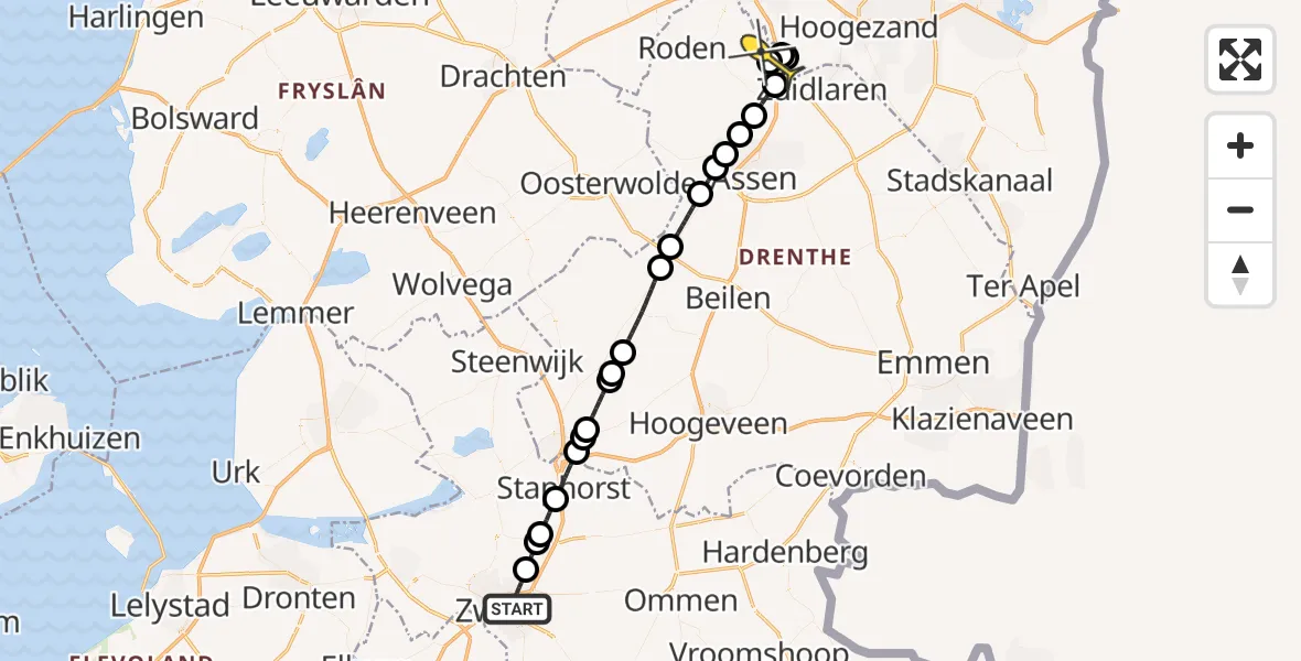 Routekaart van de vlucht: Lifeliner 4 naar Groningen Airport Eelde, Ceintuurbaan