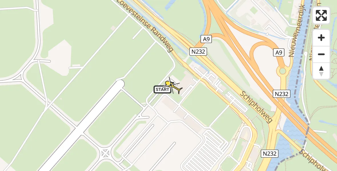 Vluchtroute Politiehelikopter van Schiphol naar Schiphol