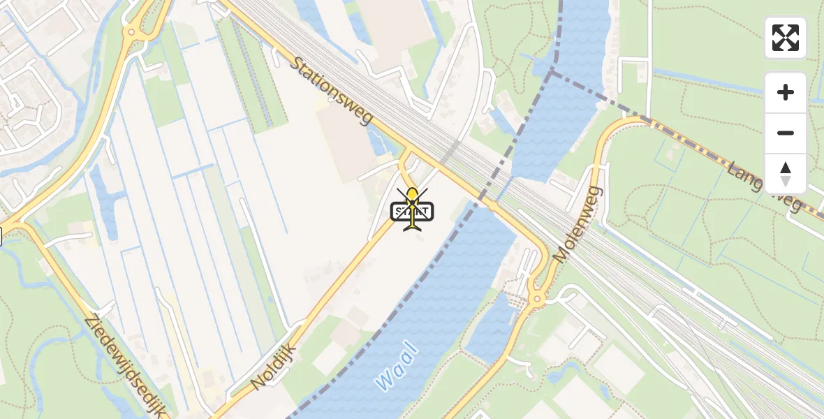 Routekaart van de vlucht: Lifeliner 2 naar Barendrecht, Noldijk