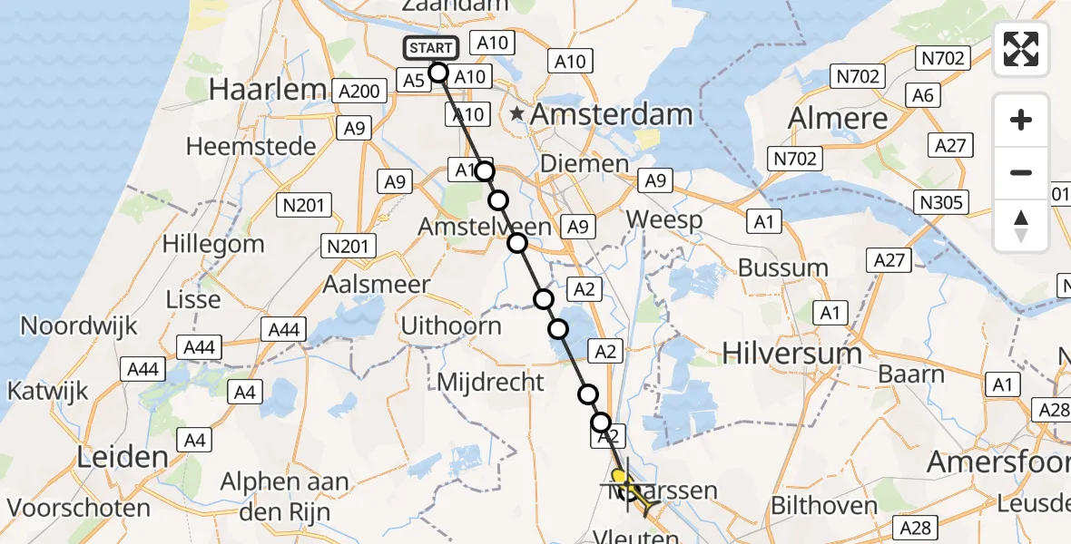 Routekaart van de vlucht: Lifeliner 1 naar Maarssen, Maltaweg