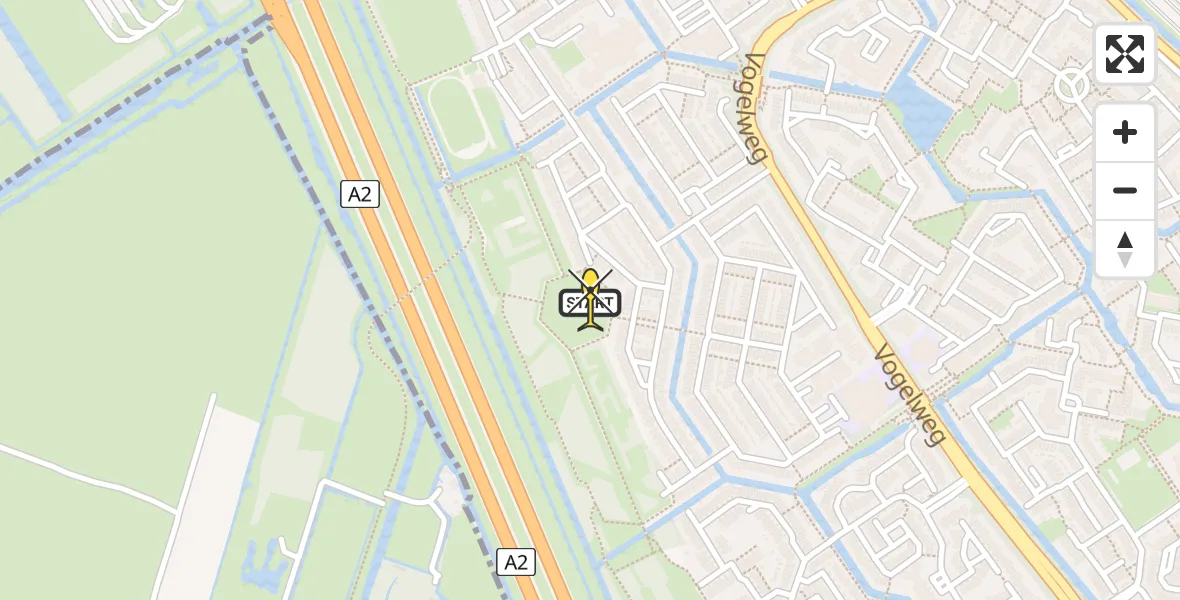 Routekaart van de vlucht: Lifeliner 1 naar Maarssen, Valkenkamp