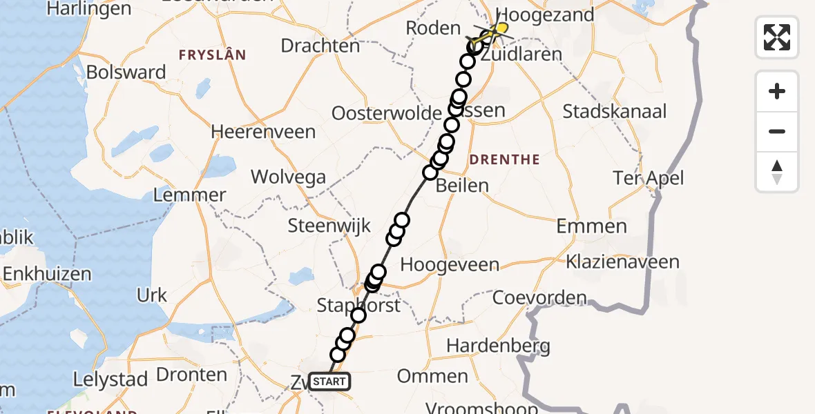 Routekaart van de vlucht: Lifeliner 4 naar Groningen Airport Eelde, Ceintuurbaan