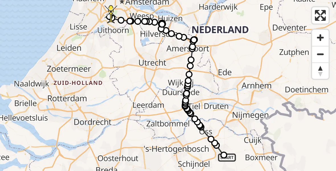 Routekaart van de vlucht: Politiehelikopter naar Schiphol, Zwaardweg