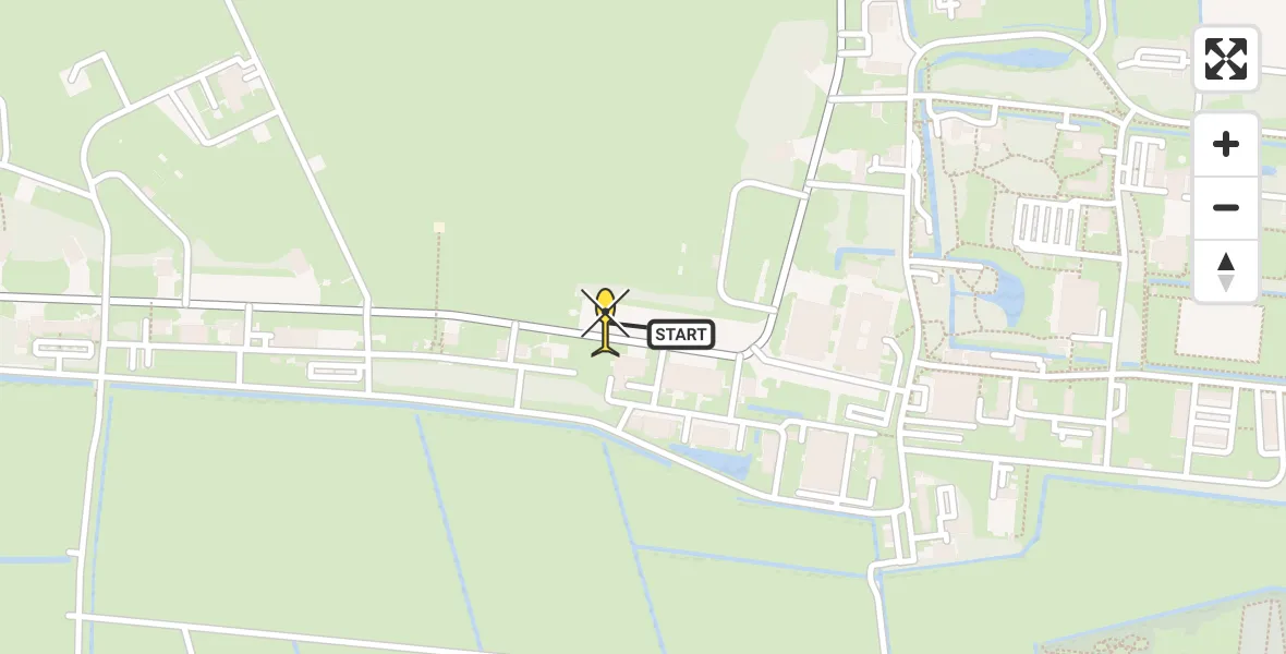 Routekaart van de vlucht: Ambulanceheli naar Vliegbasis Leeuwarden, Keegsdijkje