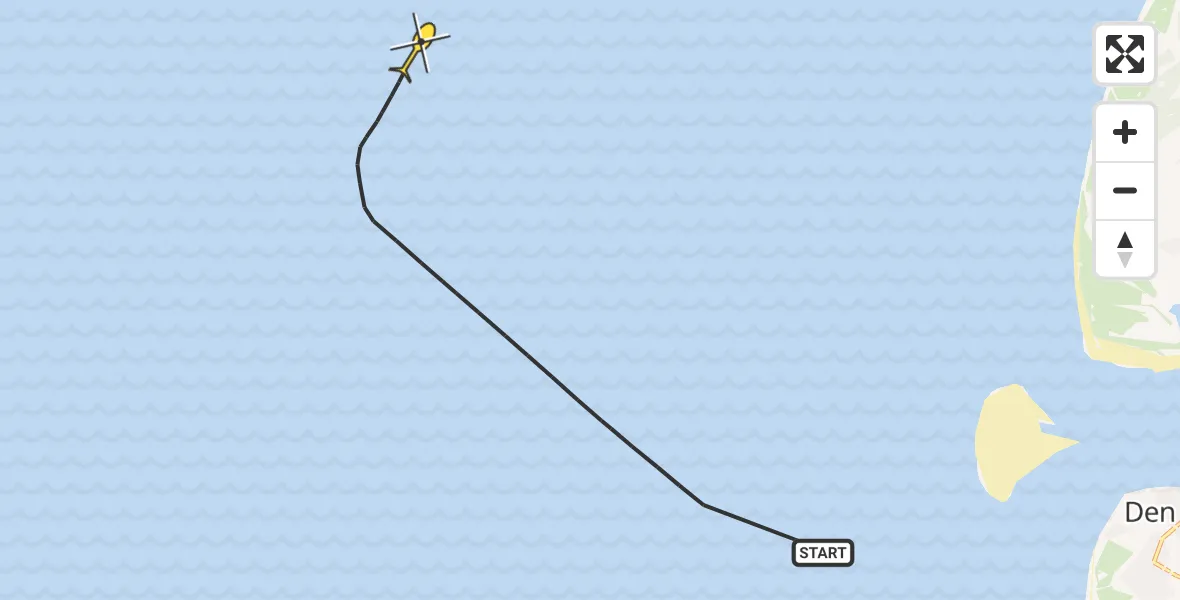 Routekaart van de vlucht: Kustwachthelikopter naar 