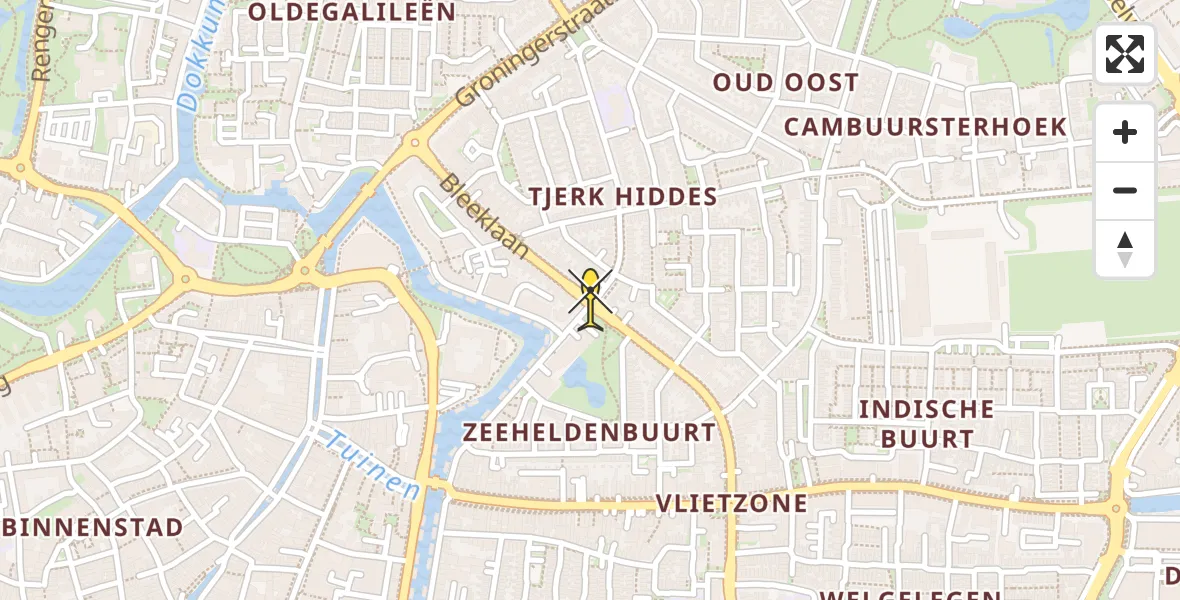 Routekaart van de vlucht: Lifeliner 4 naar Leeuwarden