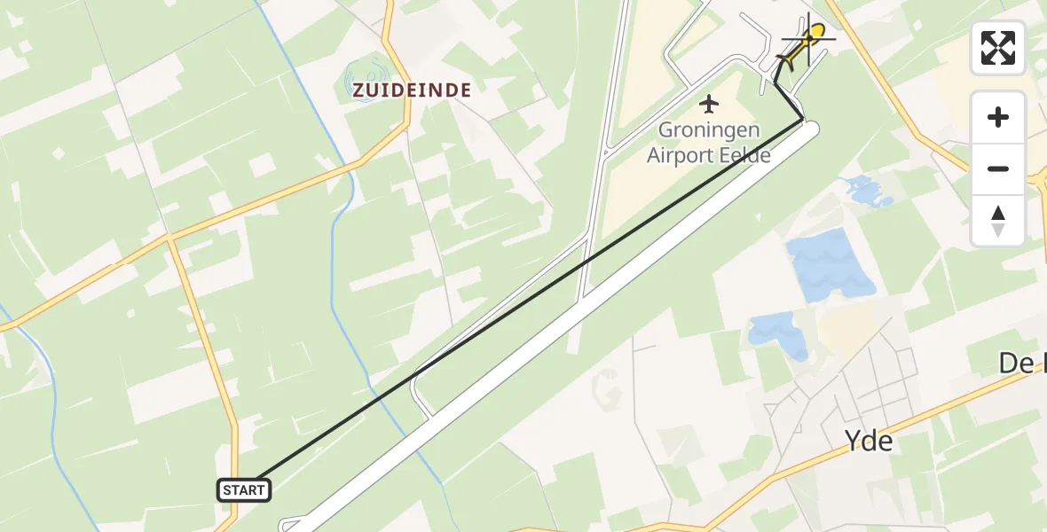Routekaart van de vlucht: Lifeliner 4 naar Groningen Airport Eelde, Machlaan