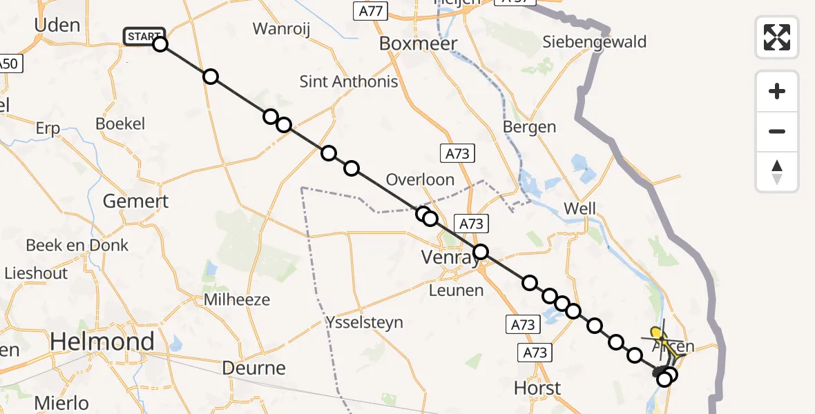Routekaart van de vlucht: Politieheli naar Broekhuizen, Rogstraat