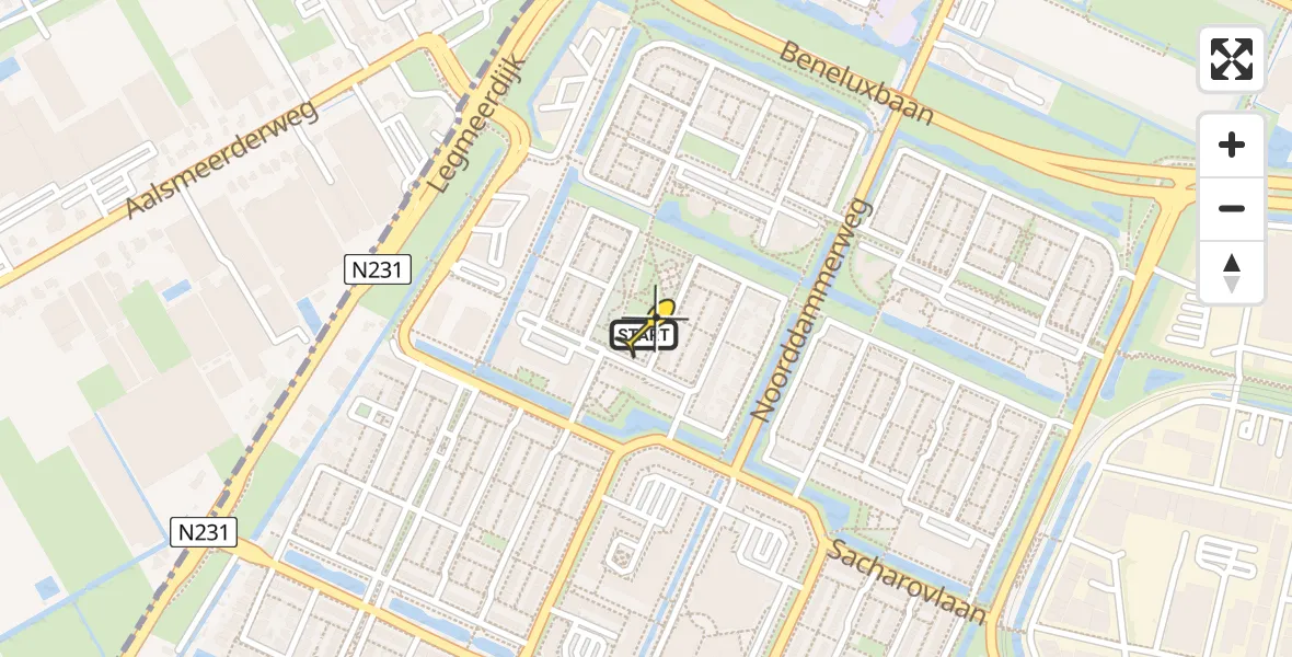 Routekaart van de vlucht: Lifeliner 2 naar Amstelveen, Gaasterland