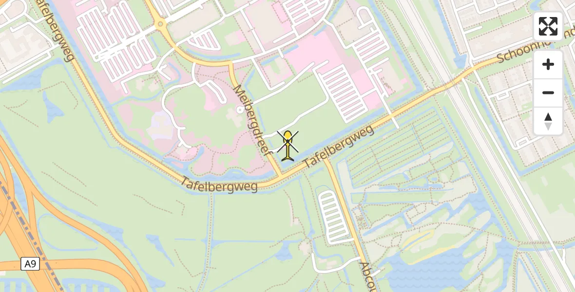 Routekaart van de vlucht: Lifeliner 1 naar Academisch Medisch Centrum (AMC)