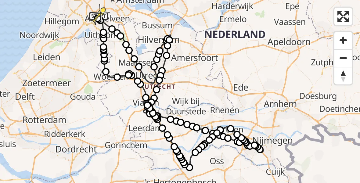 Routekaart van de vlucht: Politieheli naar Schiphol, Thermiekstraat