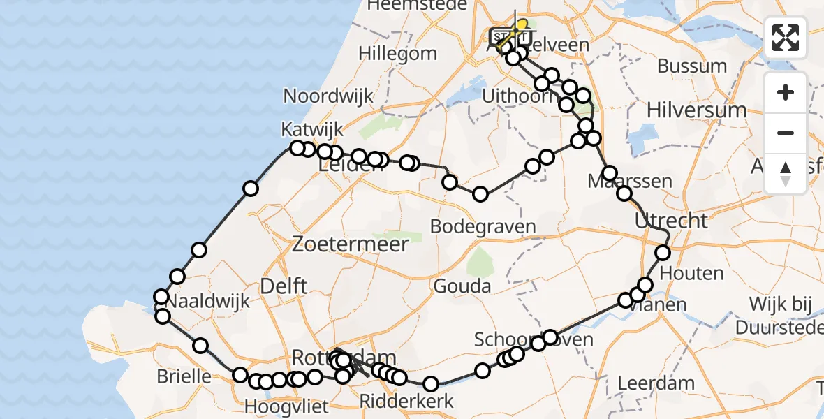 Routekaart van de vlucht: Politieheli naar Schiphol, Van Weerden-Poelmanweg
