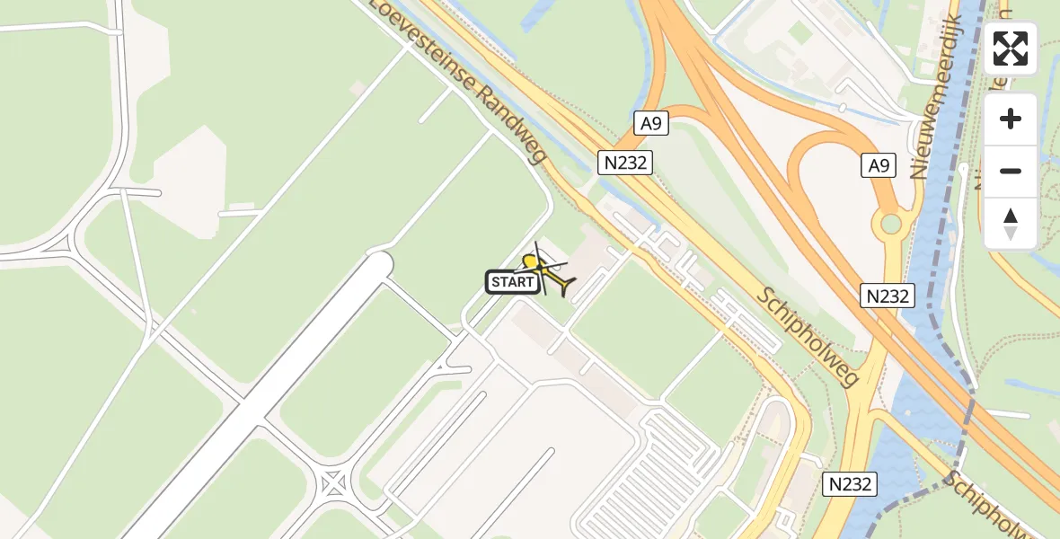 Routekaart van de vlucht: Politieheli naar Schiphol, Walaardt Sacréstraat