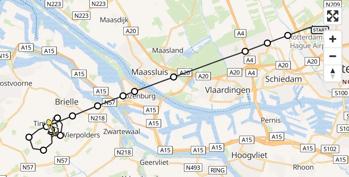 Routekaart van de vlucht: Lifeliner 2 naar Tinte, Vareseweg