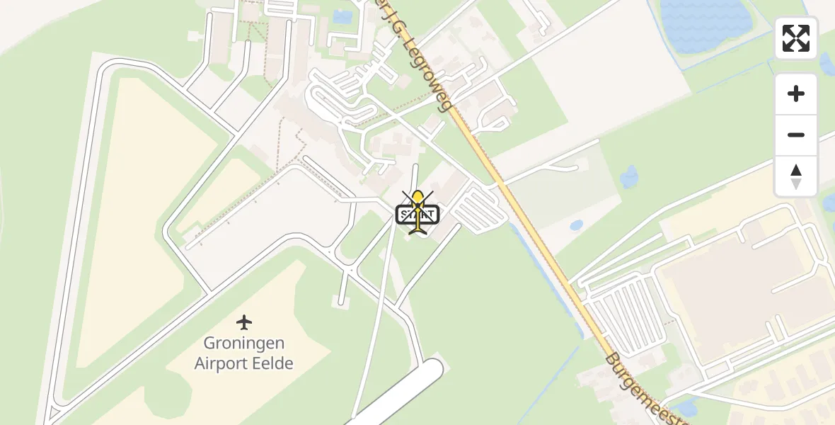 Routekaart van de vlucht: Lifeliner 4 naar Groningen Airport Eelde, Machlaan