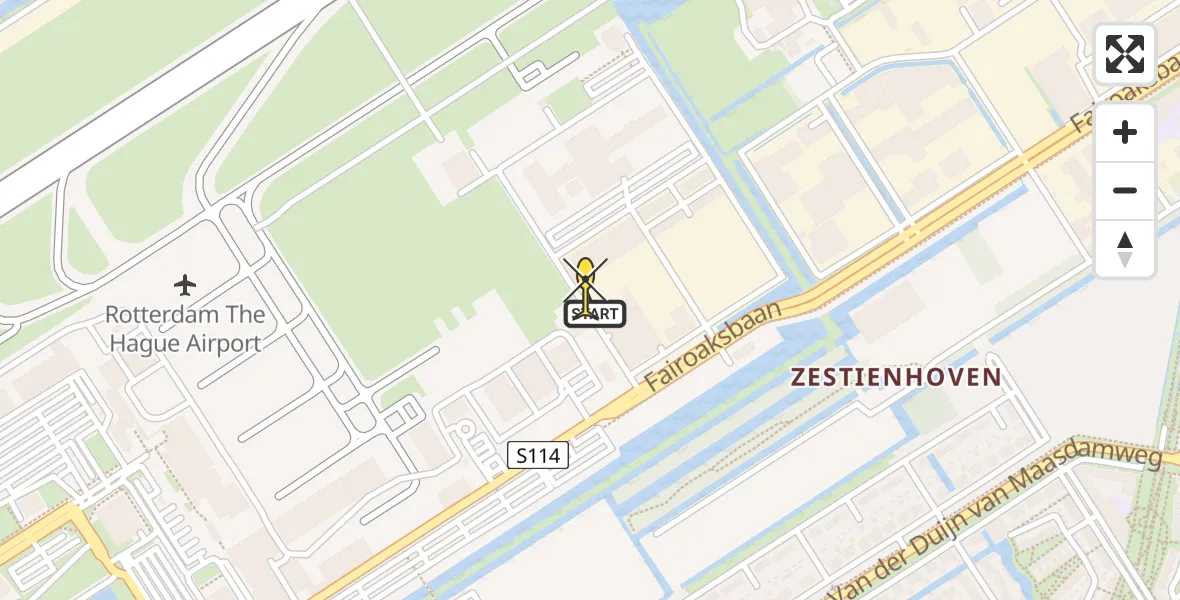 Routekaart van de vlucht: Lifeliner 2 naar Rotterdam The Hague Airport, Brandenburgbaan