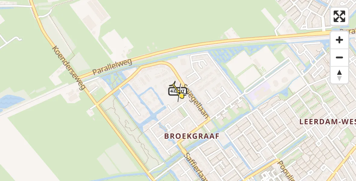 Routekaart van de vlucht: Lifeliner 2 naar Leerdam, Spiegellaan