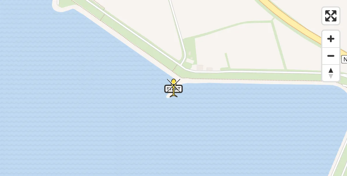 Routekaart van de vlucht: Kustwachthelikopter naar Borssele, Jurjaneweg