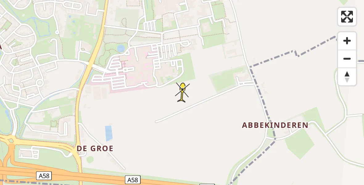 Routekaart van de vlucht: Kustwachthelikopter naar Goes