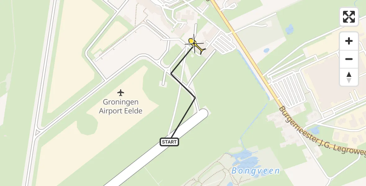 Routekaart van de vlucht: Lifeliner 4 naar Groningen Airport Eelde, Machlaan
