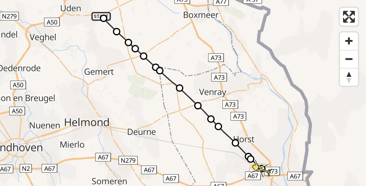 Routekaart van de vlucht: Lifeliner 3 naar Venlo, Boscomplex Odiliapeel