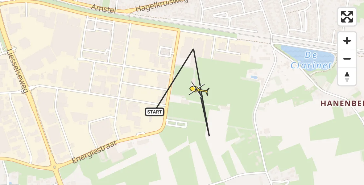 Routekaart van de vlucht: Lifeliner 3 naar Deurne, Energiestraat