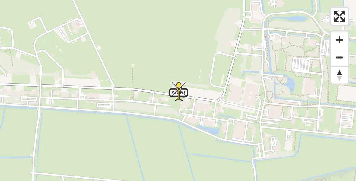 Routekaart van de vlucht: Ambulancehelikopter naar Vliegbasis Leeuwarden, Keegsdijkje