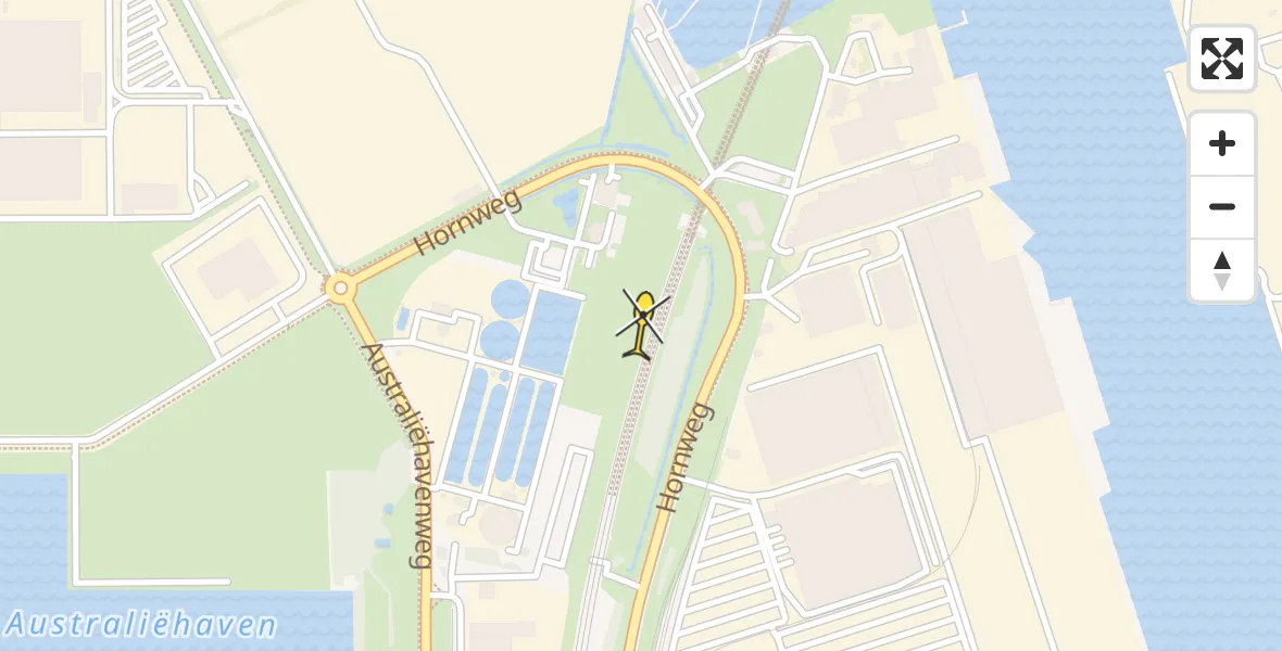 Routekaart van de vlucht: Lifeliner 1 naar Amsterdam Heliport