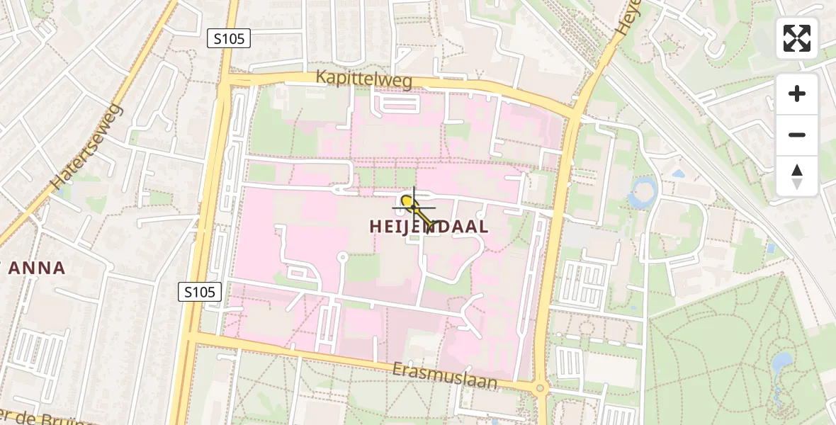 Routekaart van de vlucht: Lifeliner 3 naar Radboud Universitair Medisch Centrum