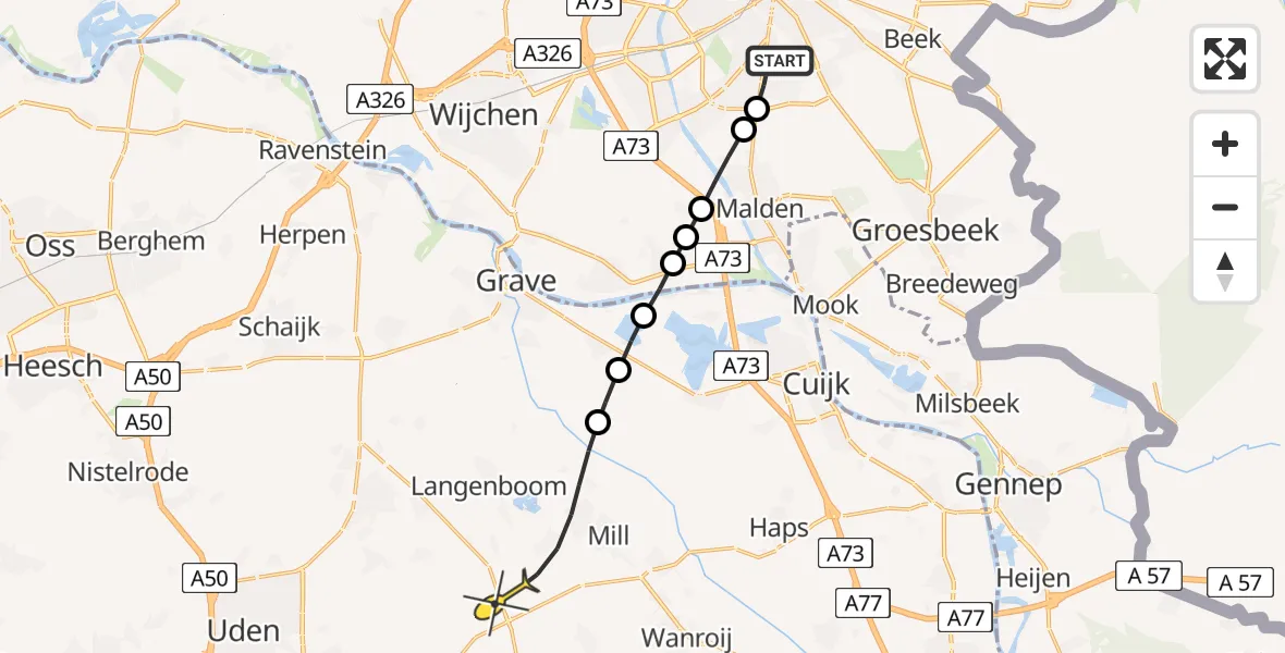 Routekaart van de vlucht: Lifeliner 3 naar Zeeland, Burggraafstraat