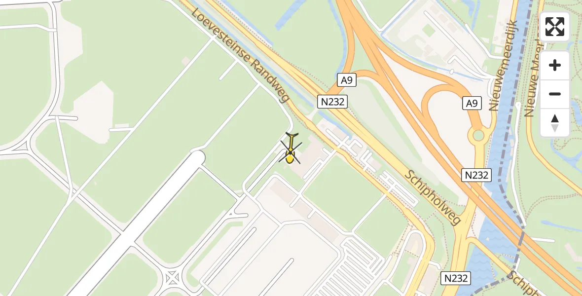 Vluchtroute Politiehelikopter van Schiphol naar Schiphol