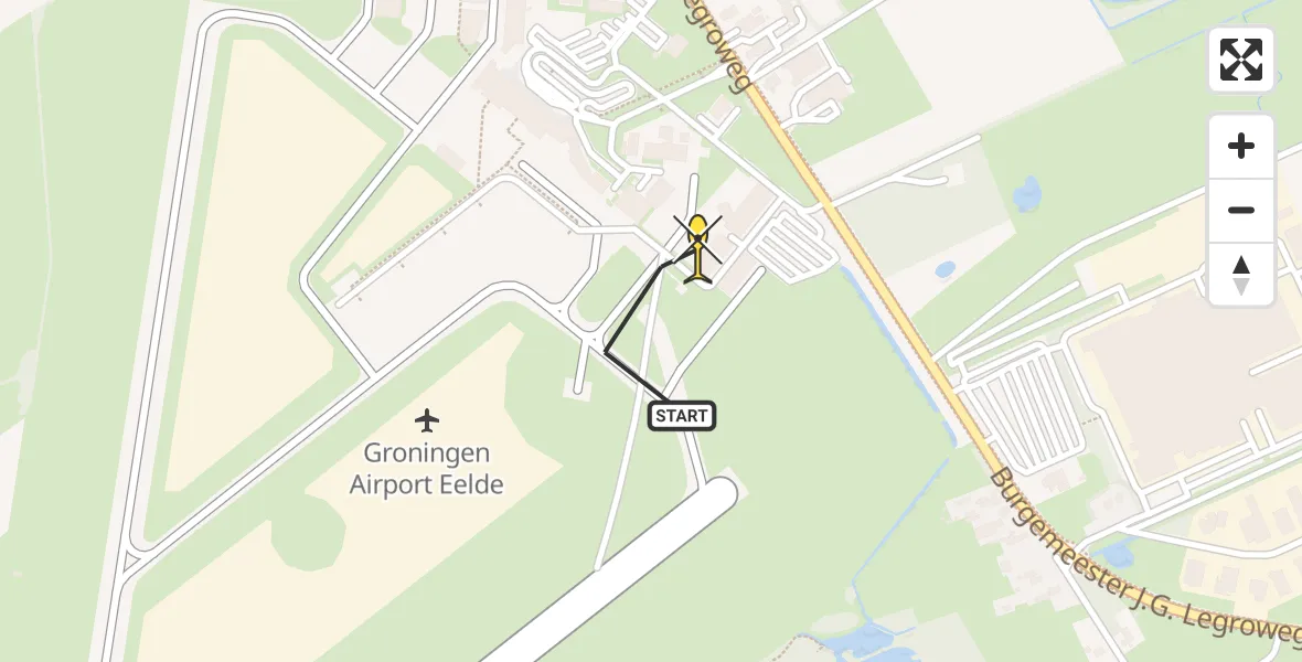 Routekaart van de vlucht: Lifeliner 4 naar Groningen Airport Eelde, Machlaan