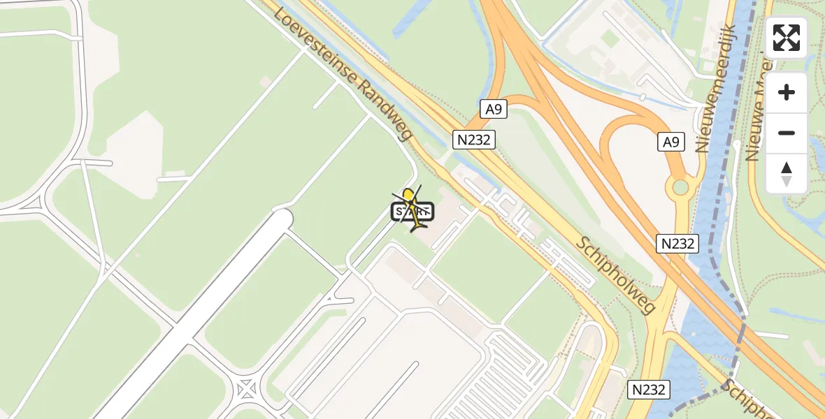 Vluchtroute Politiehelikopter van Schiphol naar Schiphol