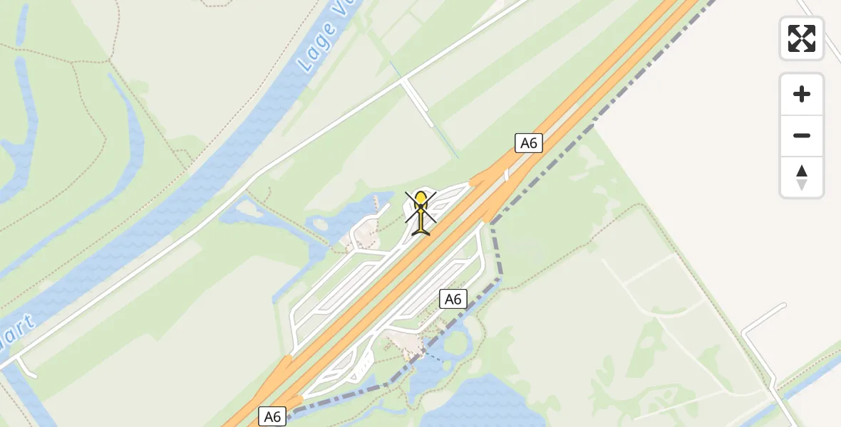 Routekaart van de vlucht: Lifeliner 1 naar Lelystad