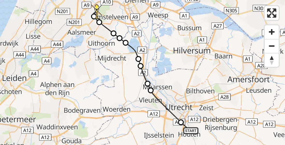 Routekaart van de vlucht: Politieheli naar Schiphol, Lupine-oord