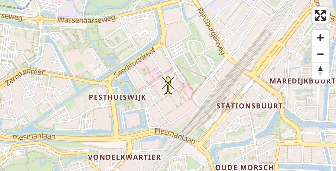 Routekaart van de vlucht: Lifeliner 2 naar Leiden