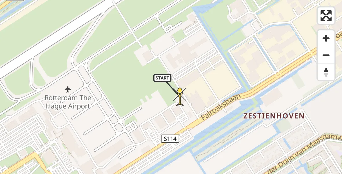 Routekaart van de vlucht: Lifeliner 2 naar Rotterdam The Hague Airport, Brandenburgbaan