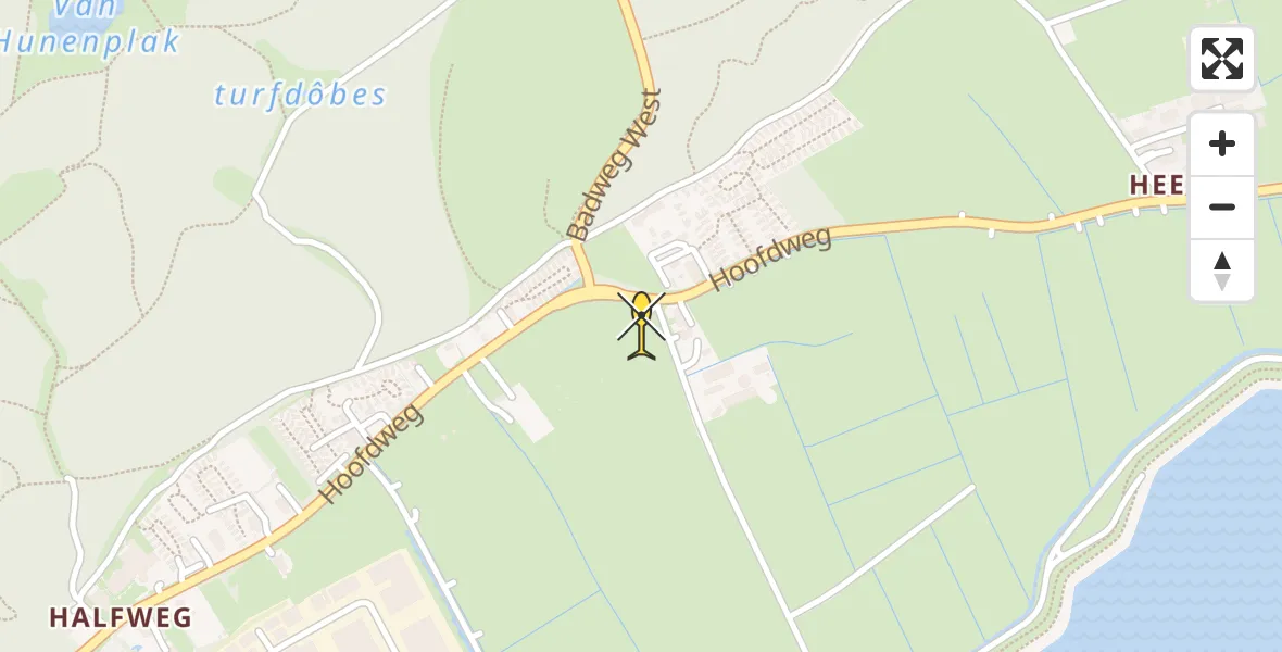 Routekaart van de vlucht: Ambulanceheli naar West-Terschelling