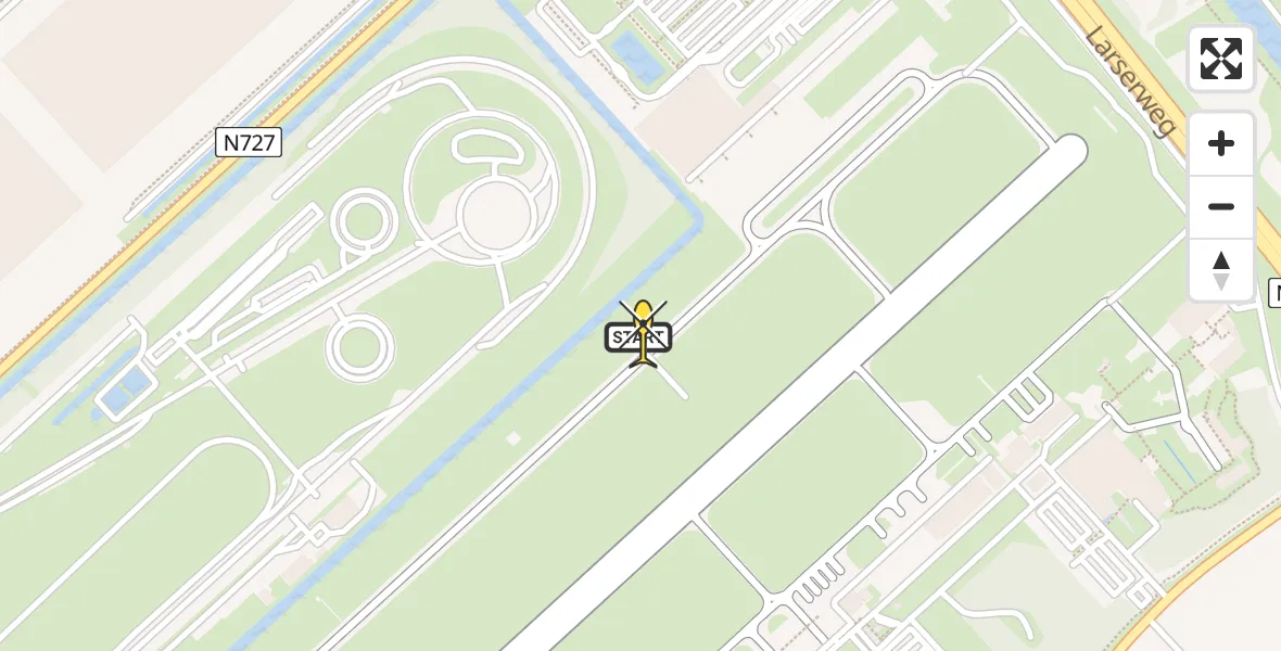 Routekaart van de vlucht: Politieheli naar Lelystad Airport, Terminalplein