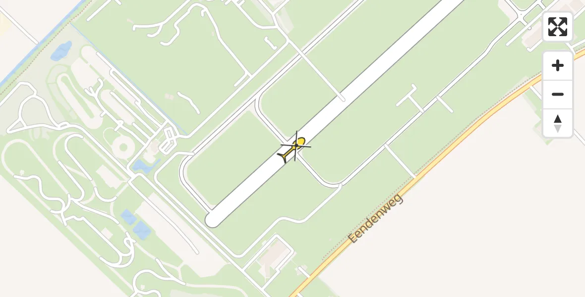 Routekaart van de vlucht: Politieheli naar Lelystad