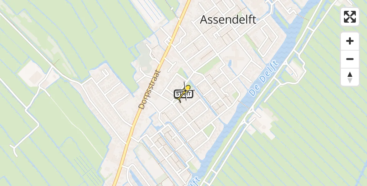Routekaart van de vlucht: Lifeliner 1 naar Assendelft, Rietwijkstraat