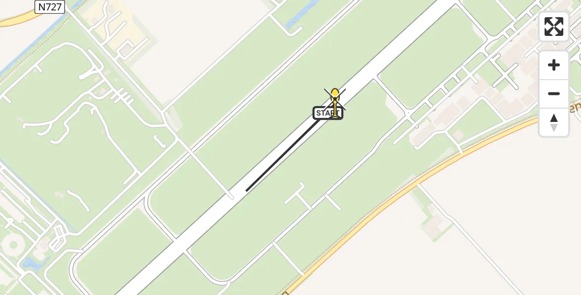 Routekaart van de vlucht: Politieheli naar Lelystad Airport, Flamingoweg