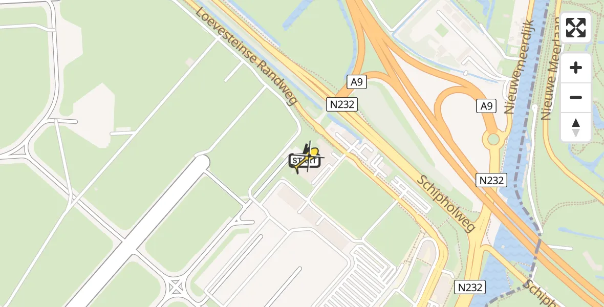 Vluchtroute Politiehelikopter van Schiphol naar Schiphol