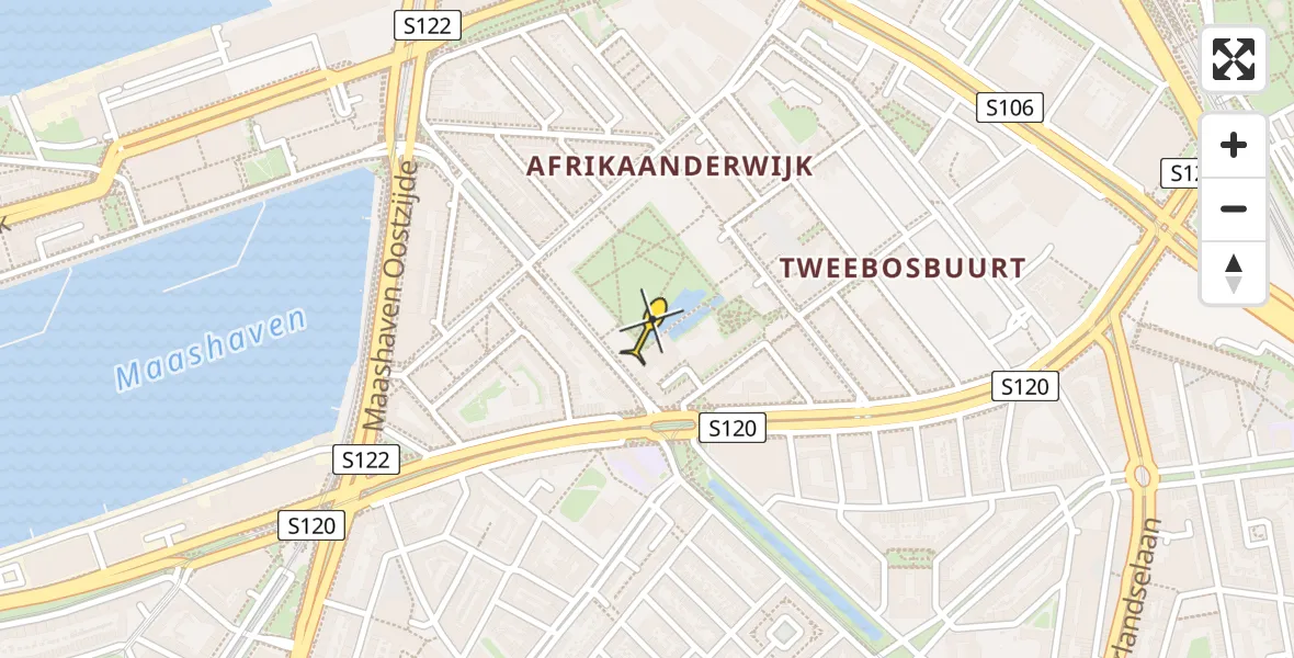 Routekaart van de vlucht: Lifeliner 2 naar Rotterdam