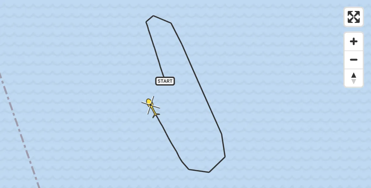Routekaart van de vlucht: Kustwachthelikopter naar Lelystad
